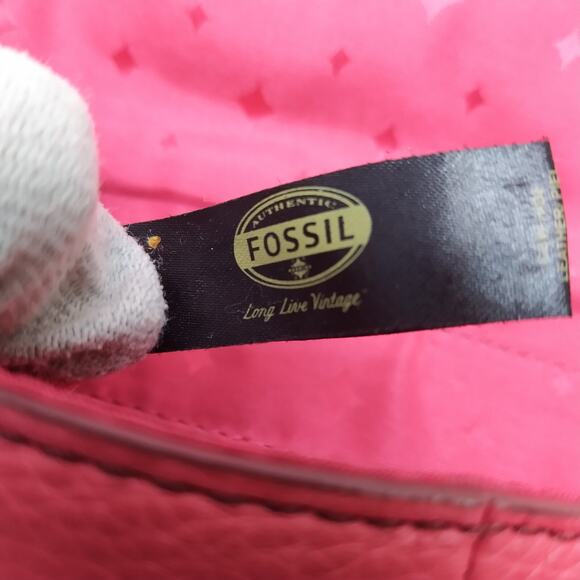 Fossil Red Leather Turnlock Flap Closure Crossbody Bag - Picture 12 of 14